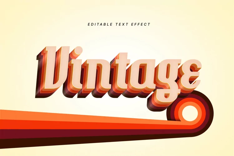 Editable Text Effect for Illustrator. Vector Graphic styles