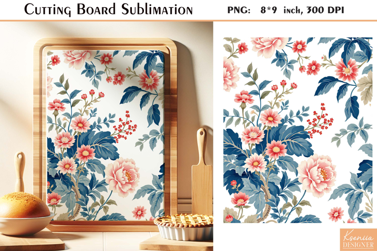 Retro Roses Flowers |Watercolor Vintage Cutting Board