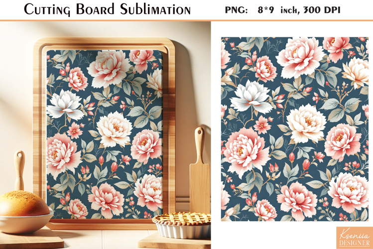 Retro Roses Flowers |Watercolor Vintage Cutting Board
