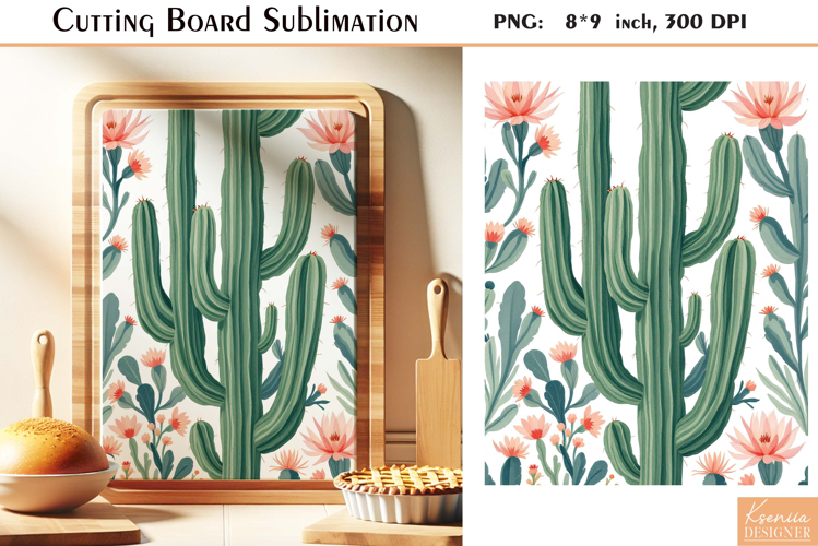 Retro Desert Cactus|Succulent| Vintage Cutting Board