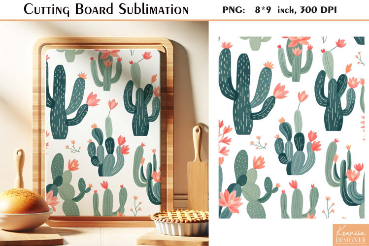 Retro Desert Cactus|Succulent| Vintage Cutting Board