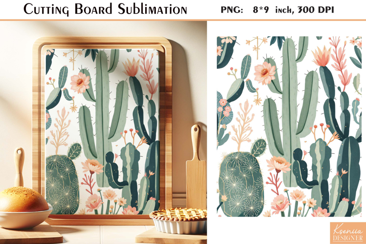 Retro Desert Cactus|Succulent| Vintage Cutting Board