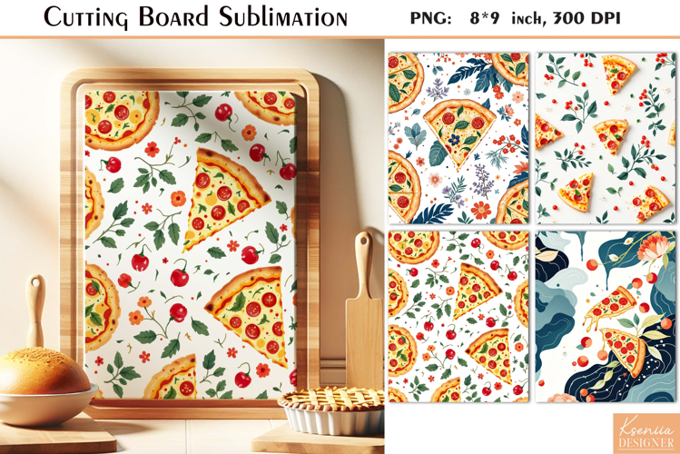 Retro Pizza |Watercolor Vintage Cutting Board Design