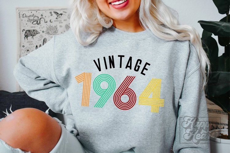 Vintage 1964 SVG - 60th Birthday - Hello 60 Sixty SVG