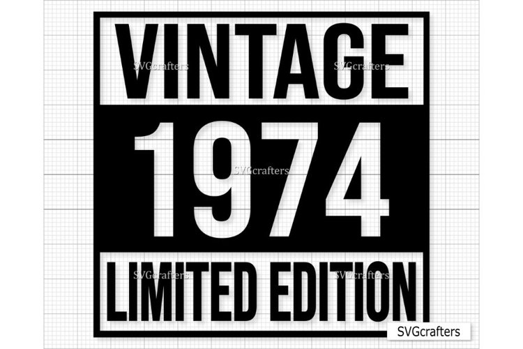 Vintage 1974 Svg Png, 49th birthday svg, 49 and fabulous svg example image 1