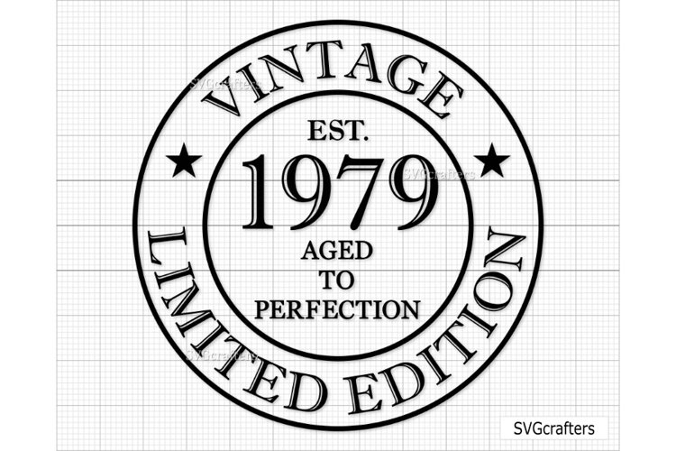 44th Birthday Svg Png, Vintage 1979 svg, Aged to perfection example image 1