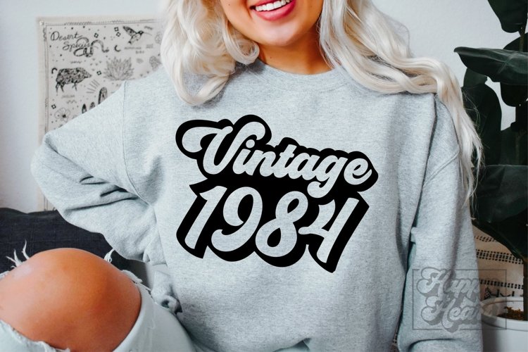 Vintage 1984 Retro SVG - Hello Forty SVG - 40th Birthday SVG