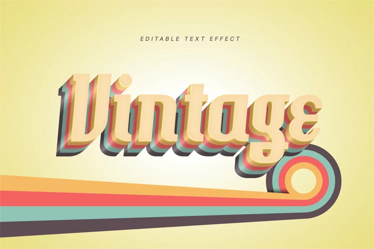 Editable Text Effect for Illustrator. Vector Graphic styles