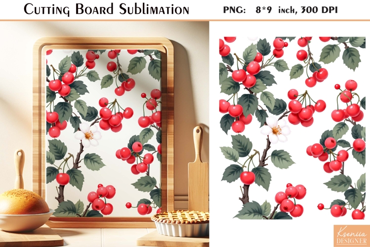 Retro Pink Berry |Watercolor Vintage Cutting Board