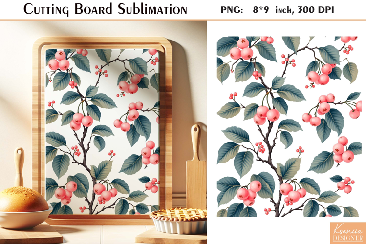 Retro Pink Berry |Watercolor Vintage Cutting Board