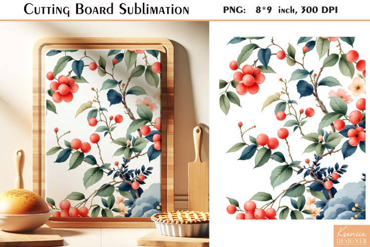 Retro Pink Berry |Watercolor Vintage Cutting Board