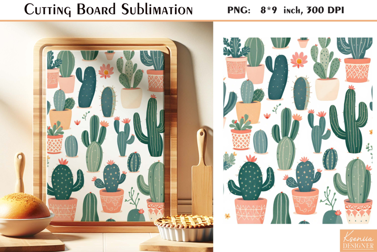 Retro Desert Cactus|Succulent| Vintage Cutting Board