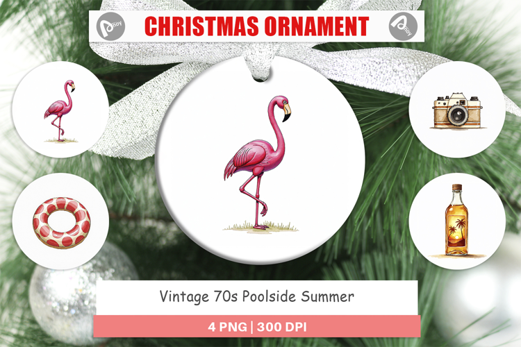 Vintage 70s Poolside Summer Ornament