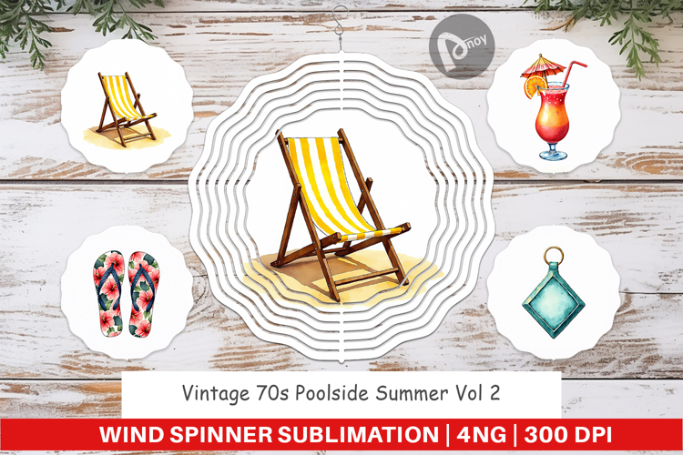 Vintage 70s Poolside Summer Wind Spinner