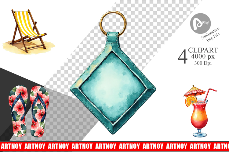 Vintage 70s Poolside Summer Clipart