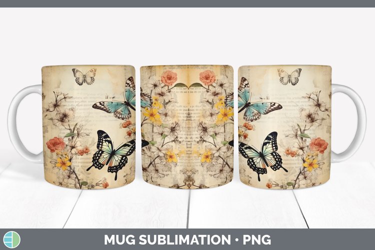 GorgeousDecoupage Acacias Mug Wrap design.