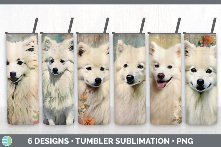 Vintage American Eskie Dog Tumbler | Sublimation 20 oz Skinn