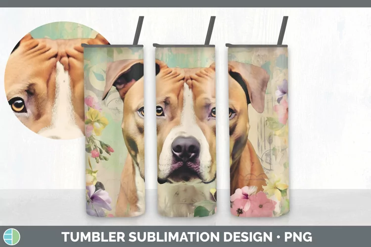 Vintage American Staffordshire Dog Tumbler | Sublimation 20