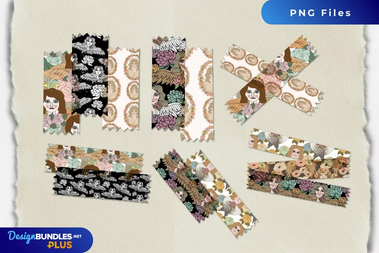 Vintage Angel Seamless Pattern Tape