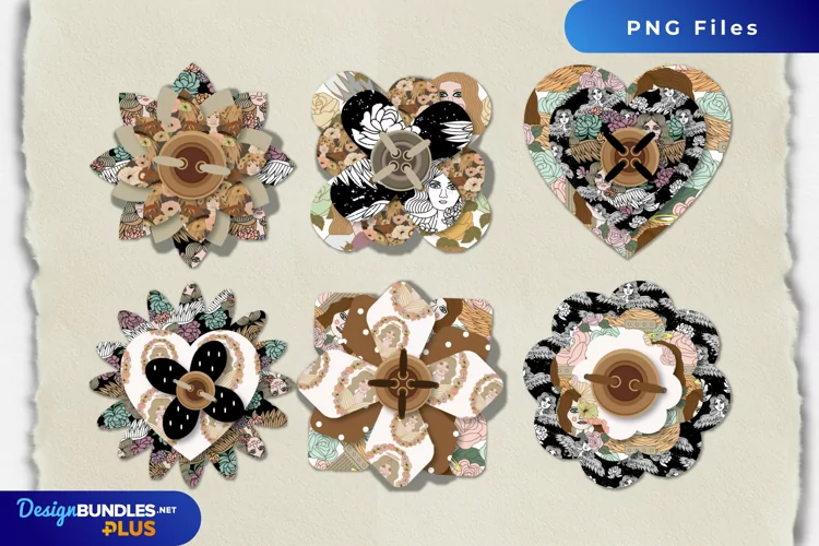 Vintage Angel Seamless Pattern with Buttons