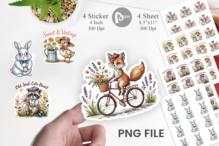 Vintage Animal Sticker