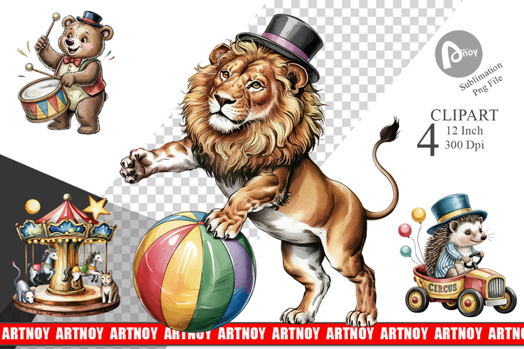 Vintage Animal Circus Clipart