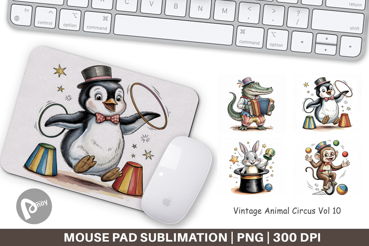 Mouse Pad Vintage Animal Circus