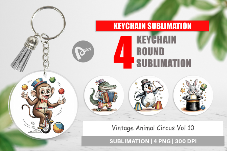 Keychain Vintage Animal Circus