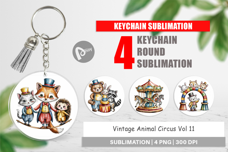 Keychain Vintage Animal Circus