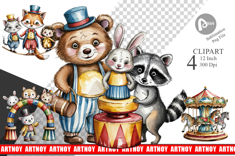Vintage Animal Circus Clipart