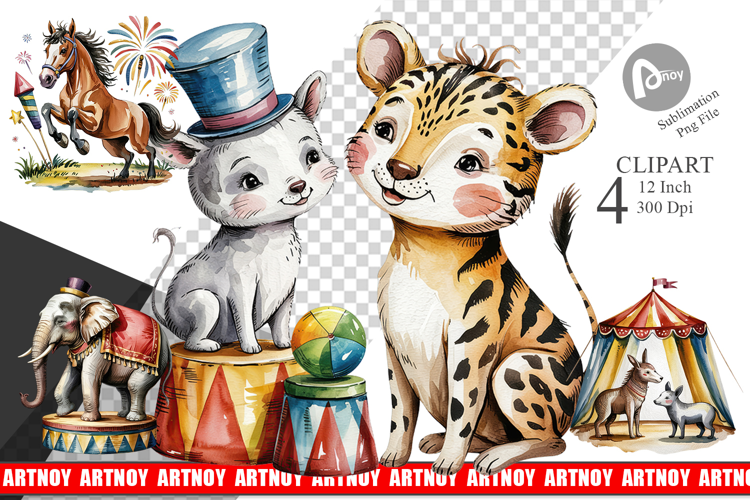 Vintage Animal Circus Clipart
