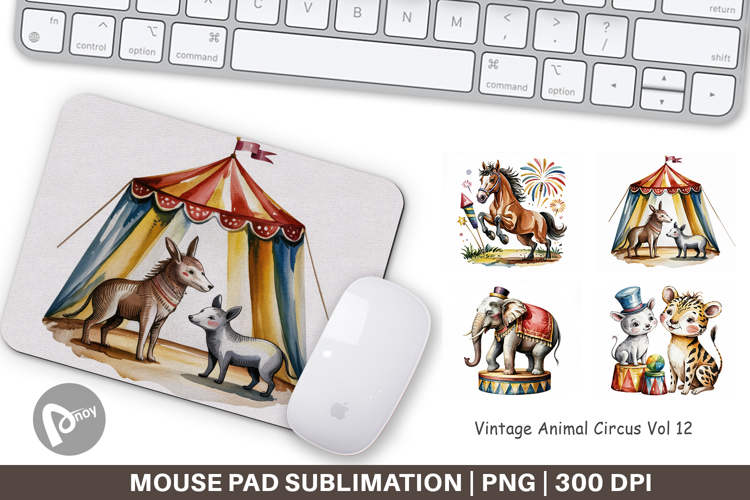 Mouse Pad Vintage Animal Circus