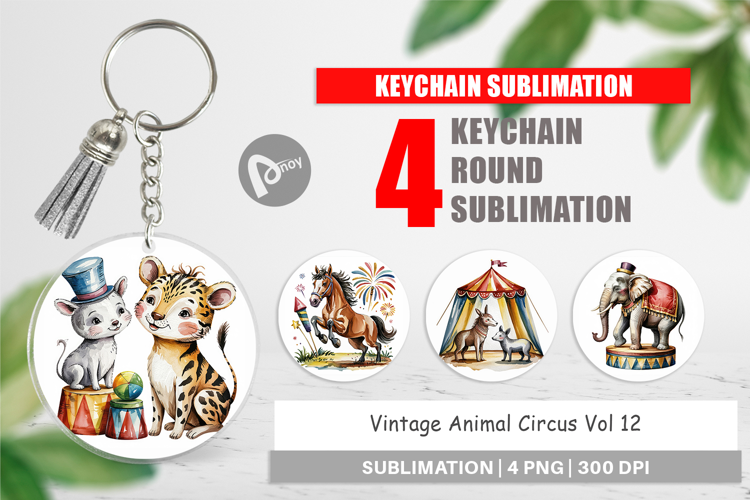 Keychain Vintage Animal Circus