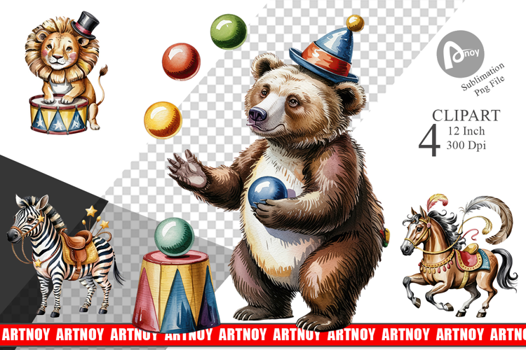 Vintage Animal Circus Clipart