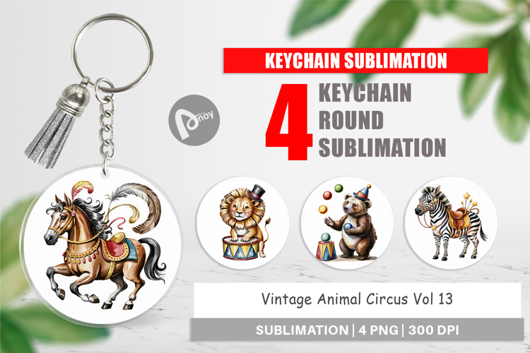 Keychain Vintage Animal Circus