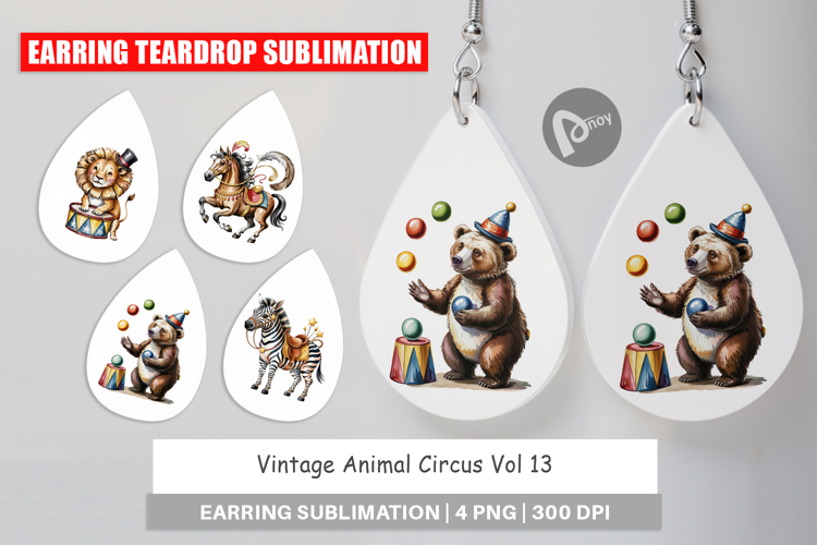Earring Vintage Animal Circus
