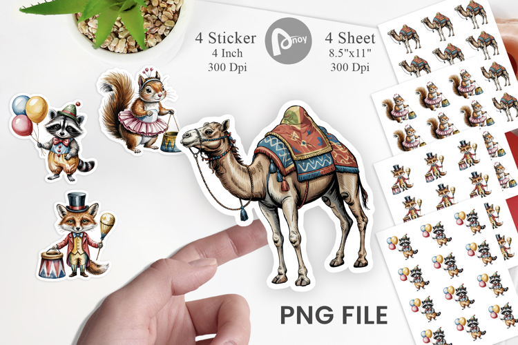 Vintage Animal Circus Sticker