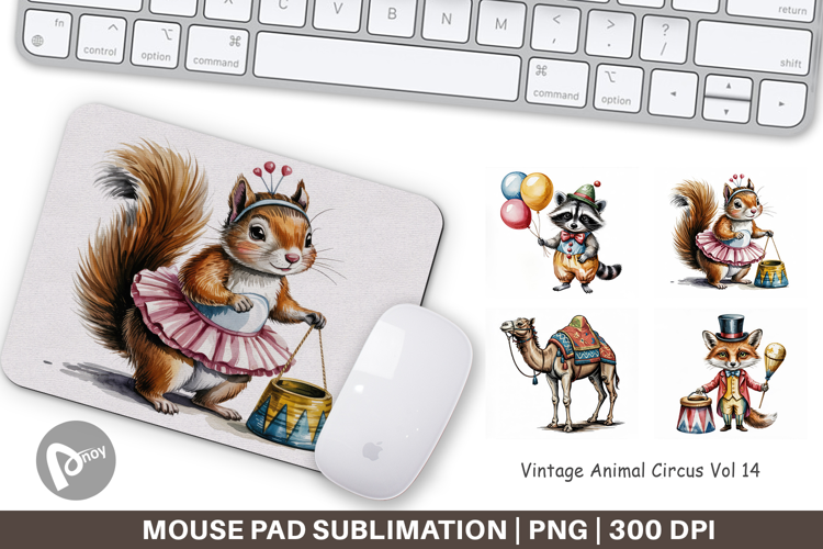Mouse Pad Vintage Animal Circus