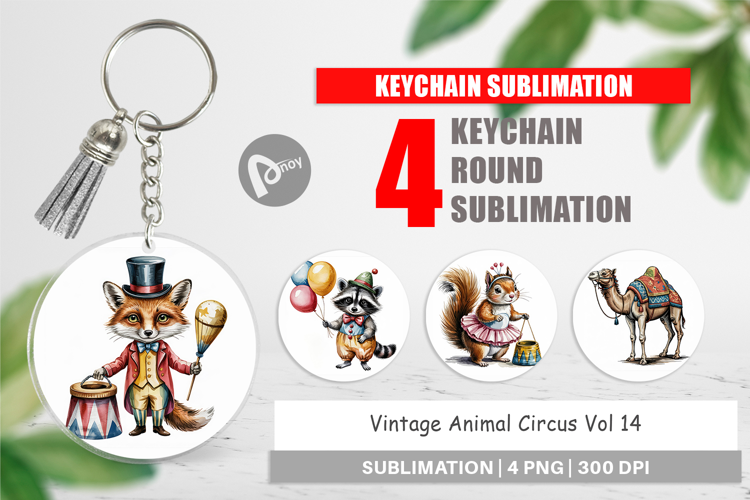 Keychain Vintage Animal Circus