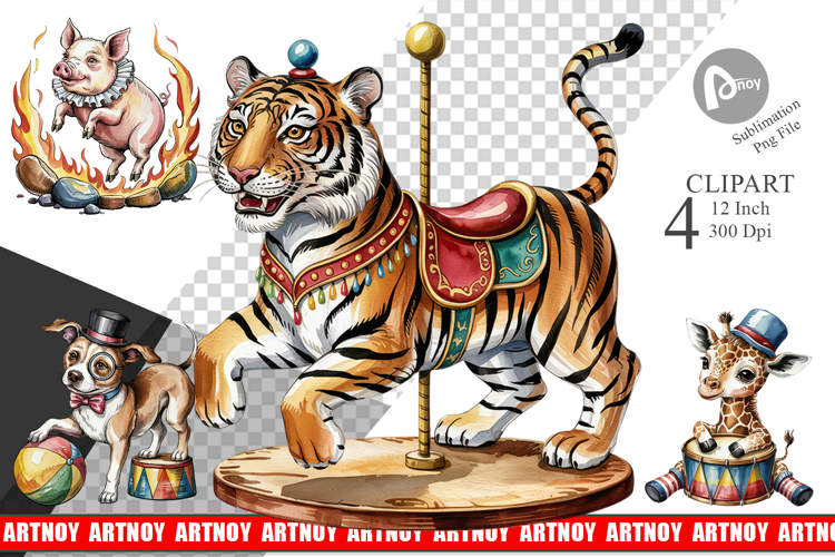 Vintage Animal Circus Clipart