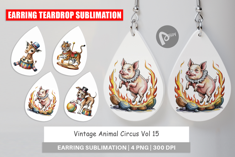 Earring Vintage Animal Circus