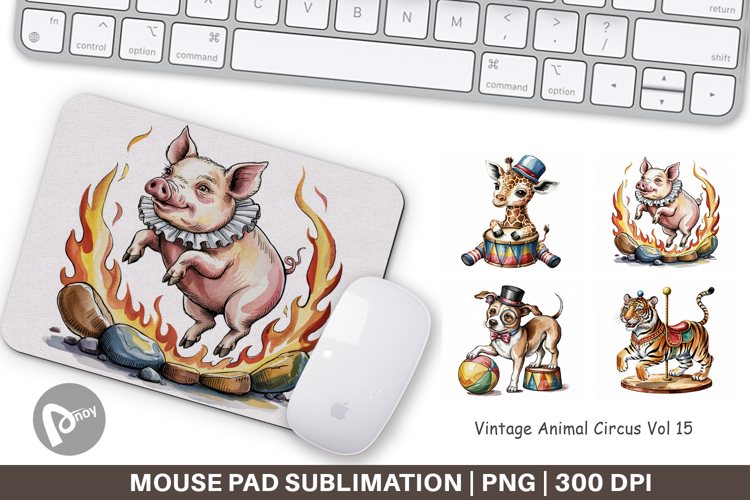 Mouse Pad Vintage Animal Circus