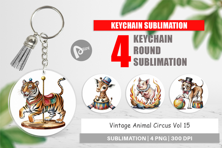 Keychain Vintage Animal Circus