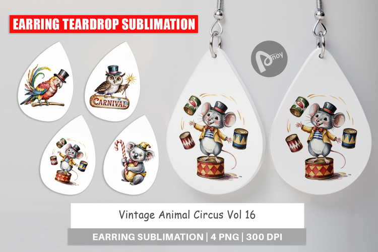 Earring Vintage Animal Circus