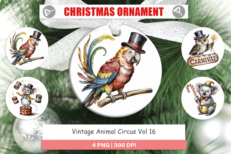 Ornament Vintage Animal Circus