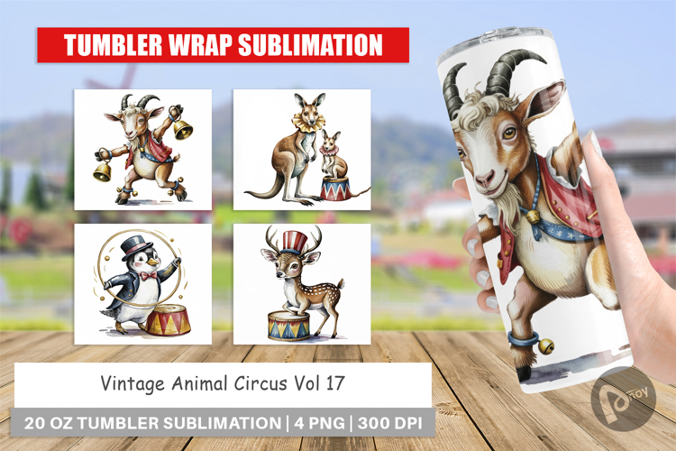 Tumbler Vintage Animal Circus