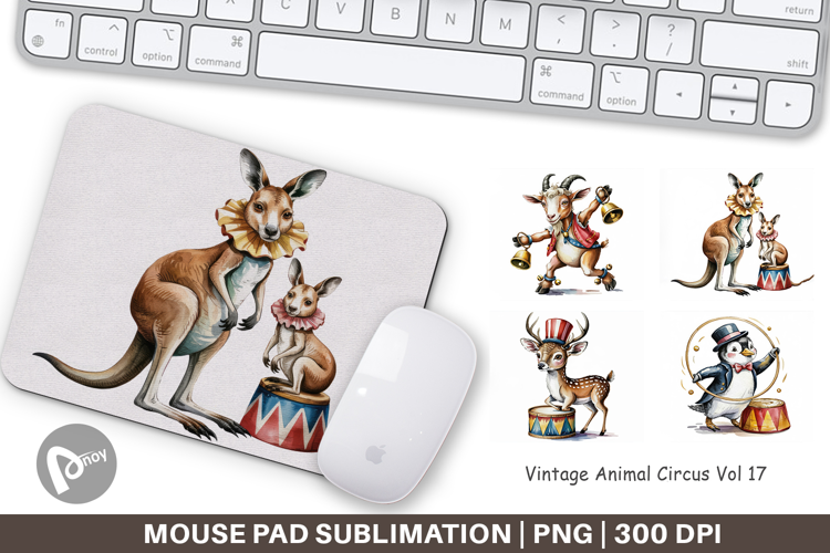 Mouse Pad Vintage Animal Circus