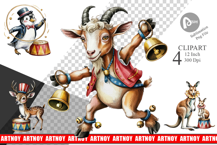 Vintage Animal Circus Clipart