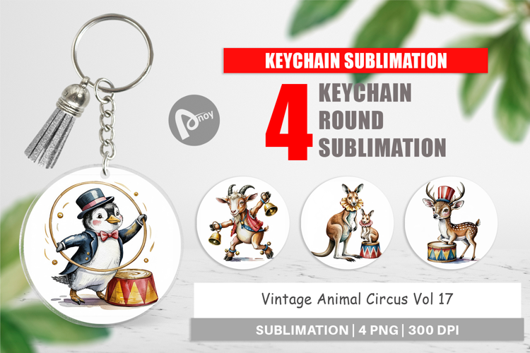 Keychain Vintage Animal Circus