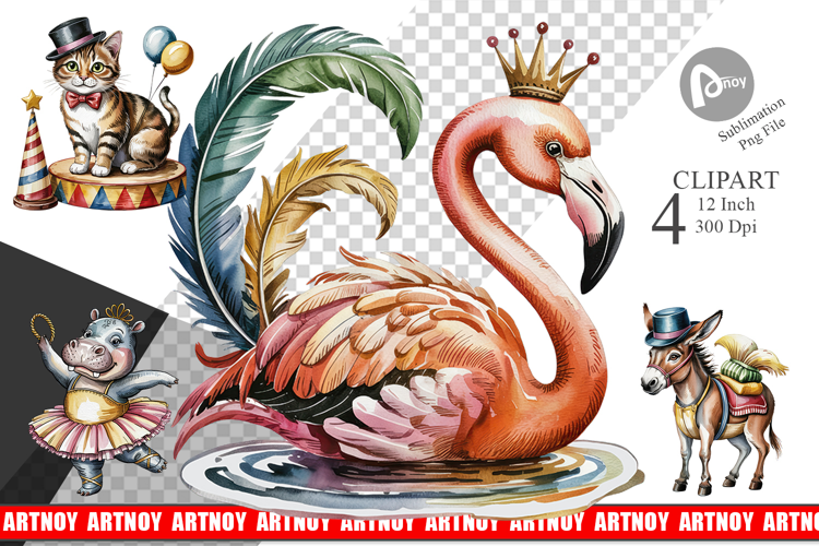 Vintage Animal Circus Clipart